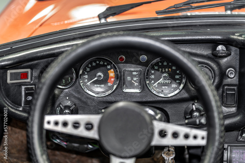 old interior of a historic car