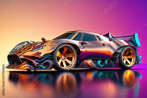 supercar  tuning cars in the style of hot wheels and rocket league  generative ai