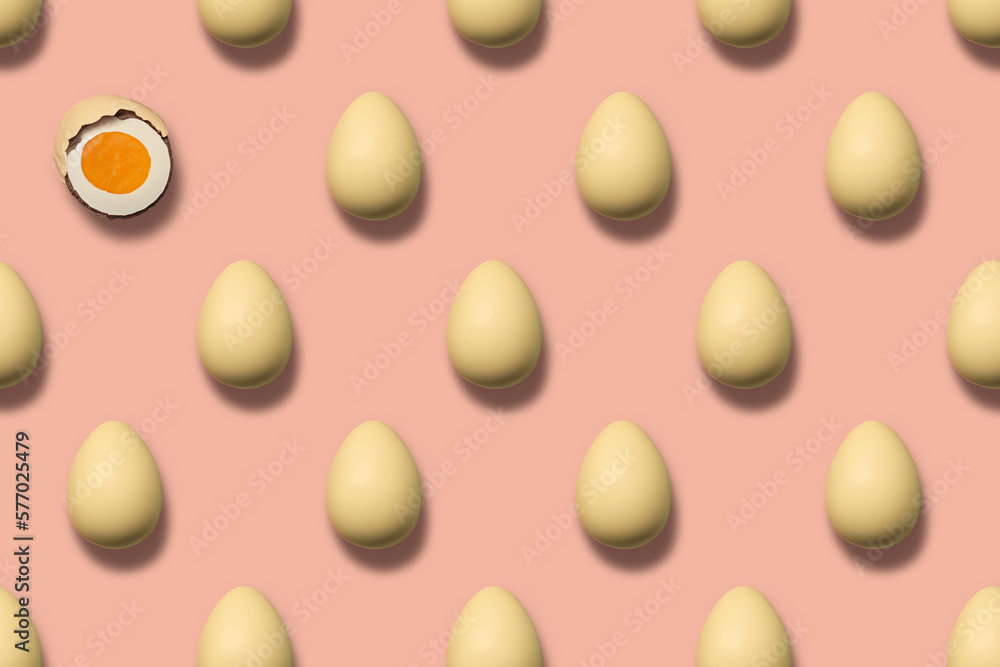 Seamless Egg Pattern in 3D minimalist concept Seamless Egg Pattern in 3D minimalist concept