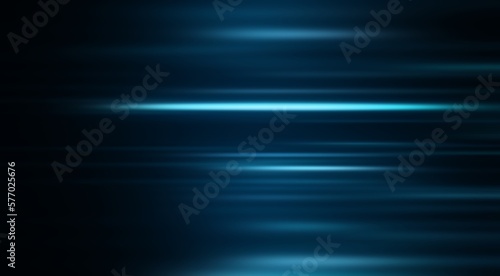 Luxurious background of technology neon light blue beige lines blur on dark background.