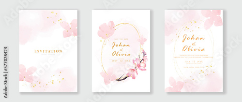 Luxury wedding invitation card background vector