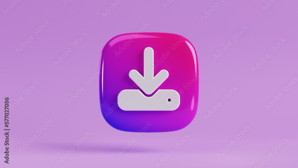 icon download 3D cloud, gradient, front icon download 3D cloud, gradient, front