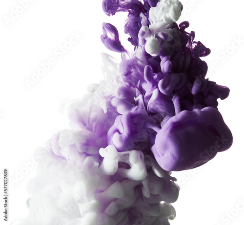 Splash of purple paint over white background