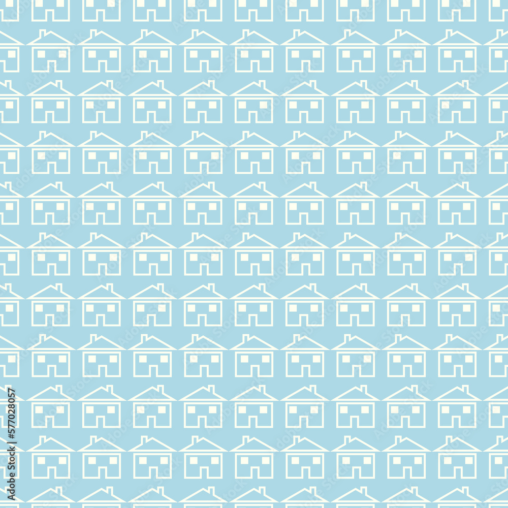 Light blue & ivory small home seamless pattern Light blue & ivory small home seamless pattern