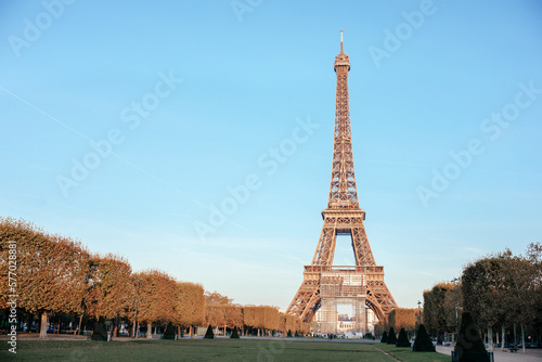 Fototapeta Naklejka Na Ścianę i Meble -  Eiffel Tower on Champs de Mars in Paris, France