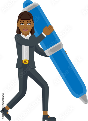 Asian Business Woman Holdin...