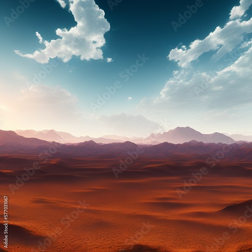 Blending of Blue Sky and Desert Landscape - generative ai