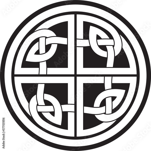 Vector black monochrome Celtic knot. Ornament of ancient European peoples. The sign and symbol of the Irish, Scots, Britons, Franks.