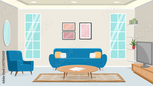 modern living room with sofa