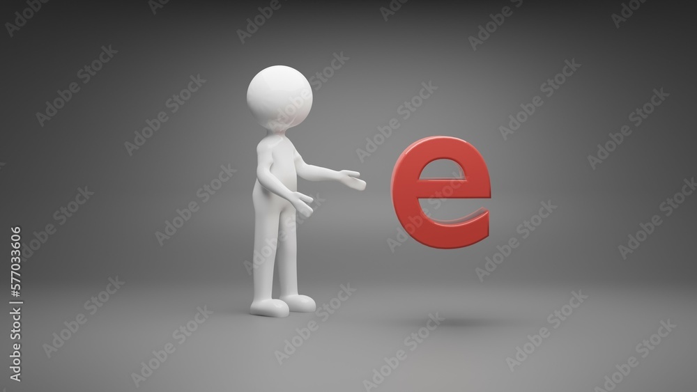 3d person with letter 3d person with letter