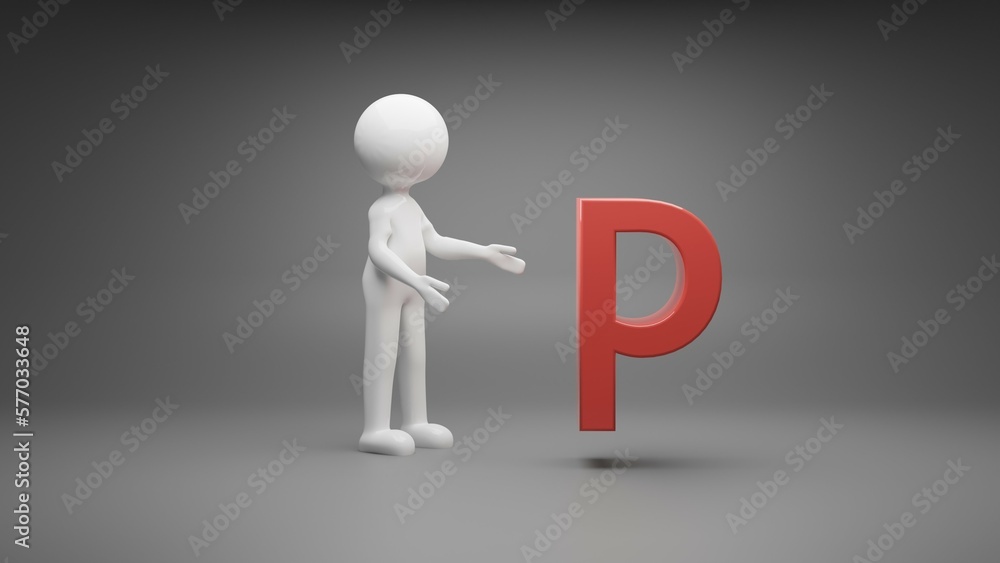 3d person with letter 3d person with letter