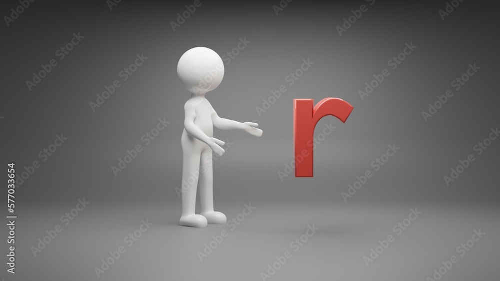 3d person with letter 3d person with letter