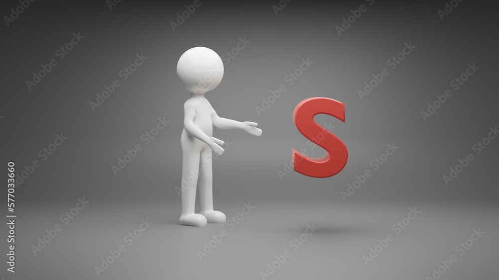 3d person with letter 3d person with letter