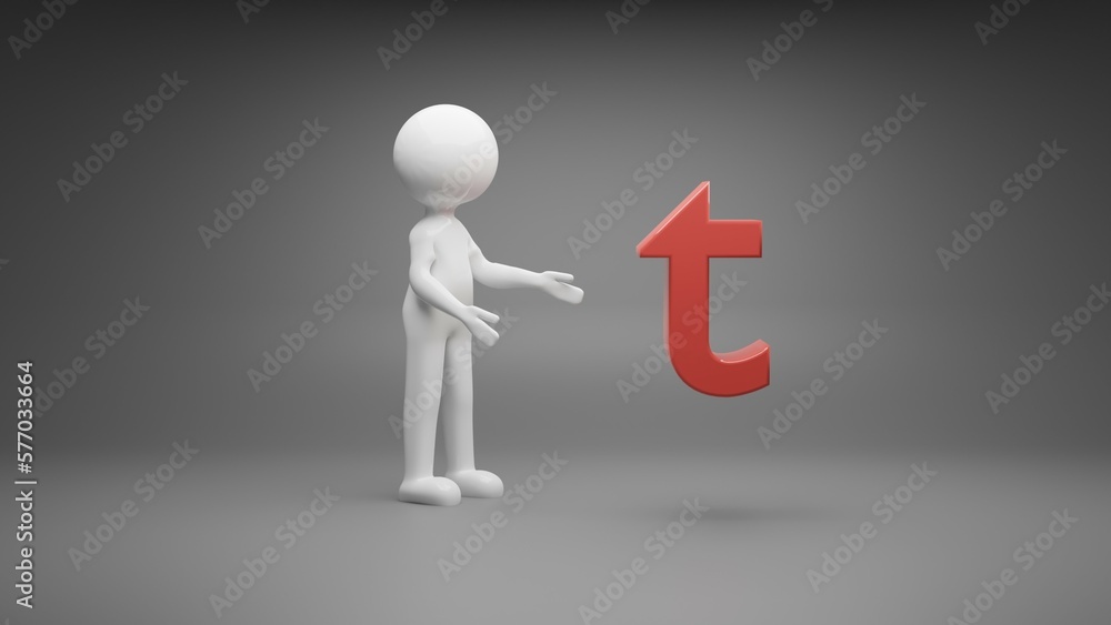 3d person with letter 3d person with letter