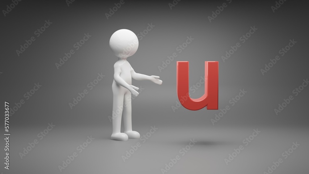 3d person with letter 3d person with letter