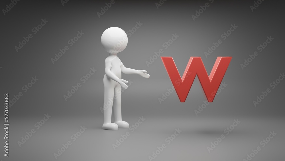 3d person with letter 3d person with letter