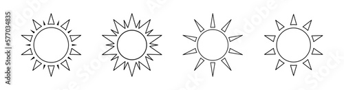 Sun Icon Outline Vector. Simple minimal modern design.