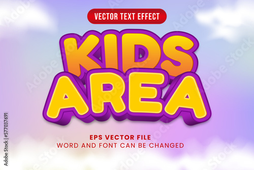 Kids area editable 3d text effect