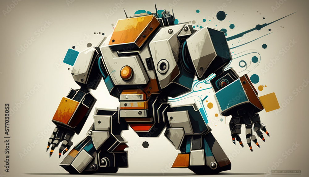 Fototapeta premium geometric figures whit robot