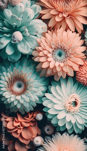 Flowers and floral texture background made with generative ai