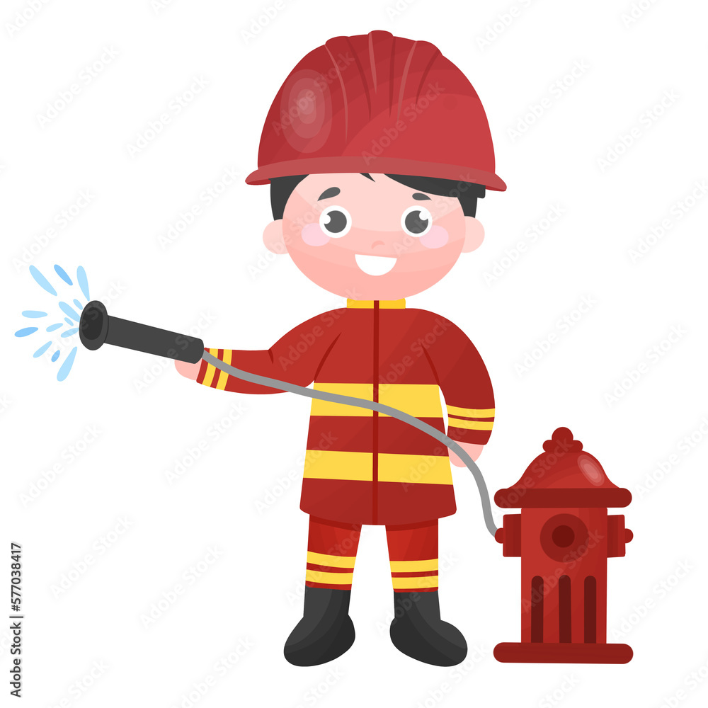 Firefighter illustration of cartoon Firefighter illustration of cartoon