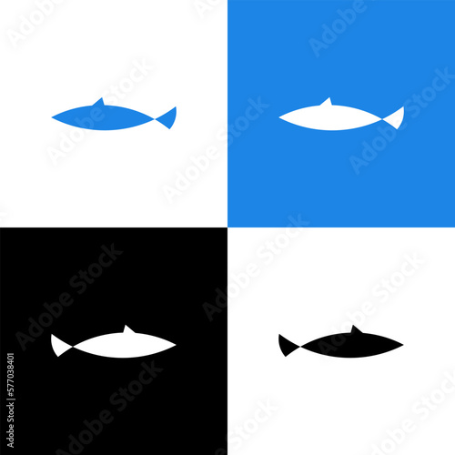 Minimal fish logo design vector template