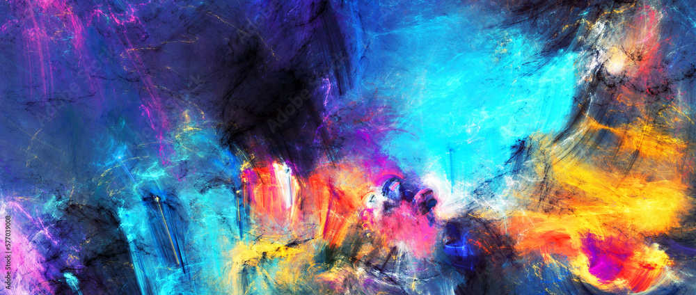 custom made wallpaper toronto digitalArt paint. Abstract bright color painting background. Modern banner. Fractal artwork for creative graphic design