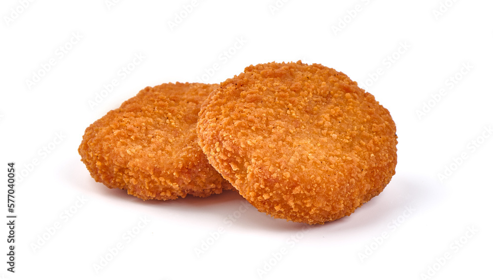 Crispy chicken nuggets, isolated on white background. Crispy chicken nuggets, isolated on white background.