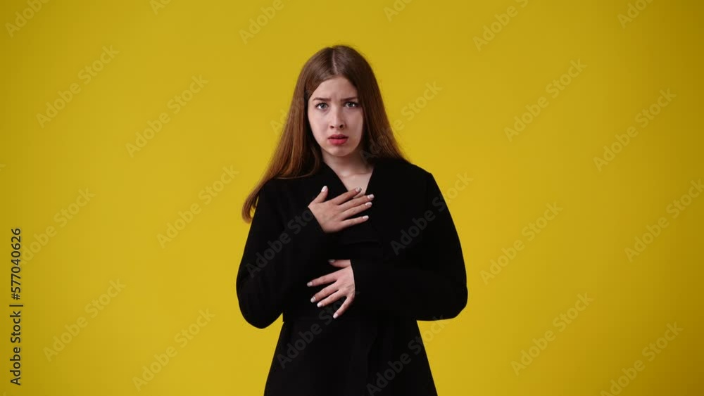 4k video of one girl with negative facial expression. 4k video of one girl with negative facial expression.