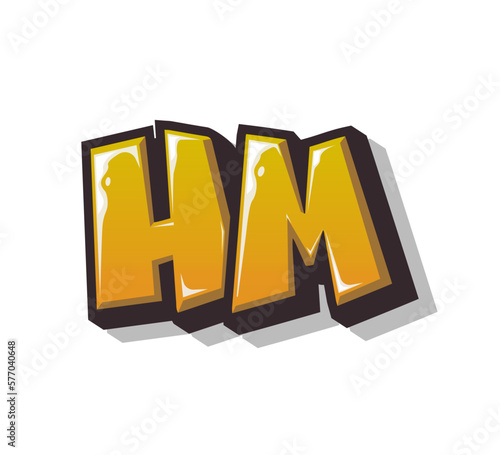 Vector Logo Graffiti Handlettering Initial Letter HM