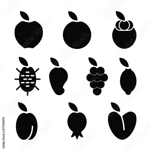 Fruits vector set. Suitable for food and beverage icon, sign or symbol.
