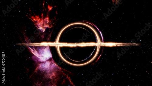 3D illustration of a black hole.