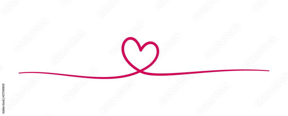 Divider with heart. Vector illustration. Isolated on white background Divider with heart. Vector illustration. Isolated on white background