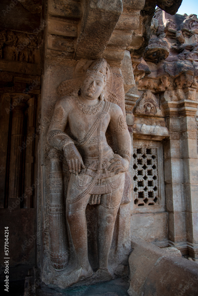 Carved sculptures in the temples of Pattadakal in Karnataka