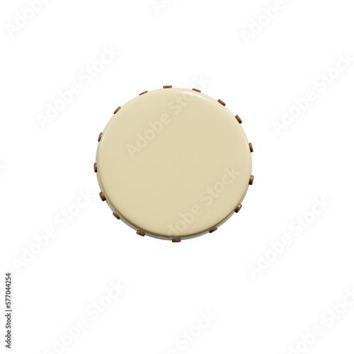 Drum of muslim mosque 3d illustration, ramadhan, icon,view render, hd,  premium quality, alpha background, PNG format