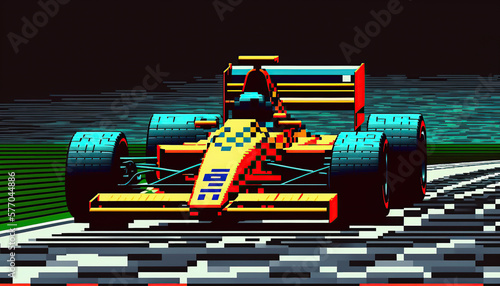 formula 1 race 8 bit pixel art style © Jacques Evangelista