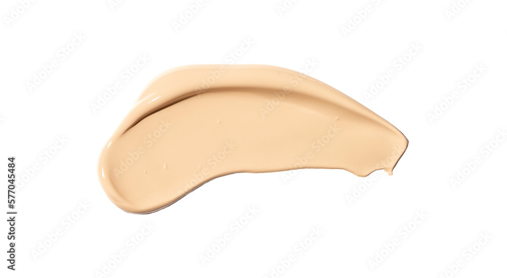 Correcting smear of concealer, isolated on a white background.	
