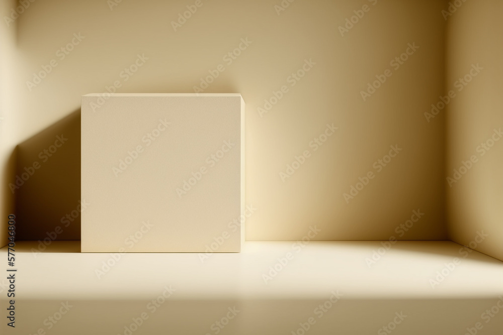 empty frame on a light beige background, copy space, generative AI empty frame on a light beige background, copy space, generative AI