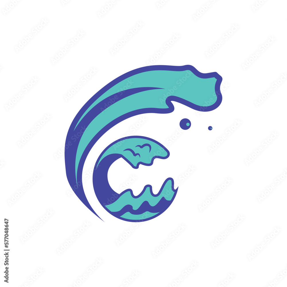Water splash and wave graphic art element isolated