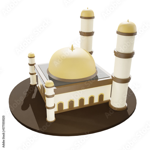 muslim mosque  3d illustration  ramadhan  icon view render  hd   premium quality  alpha background  PNG format