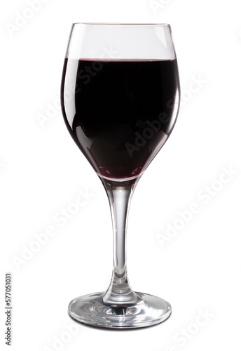 A glass of red wine isolated on white background