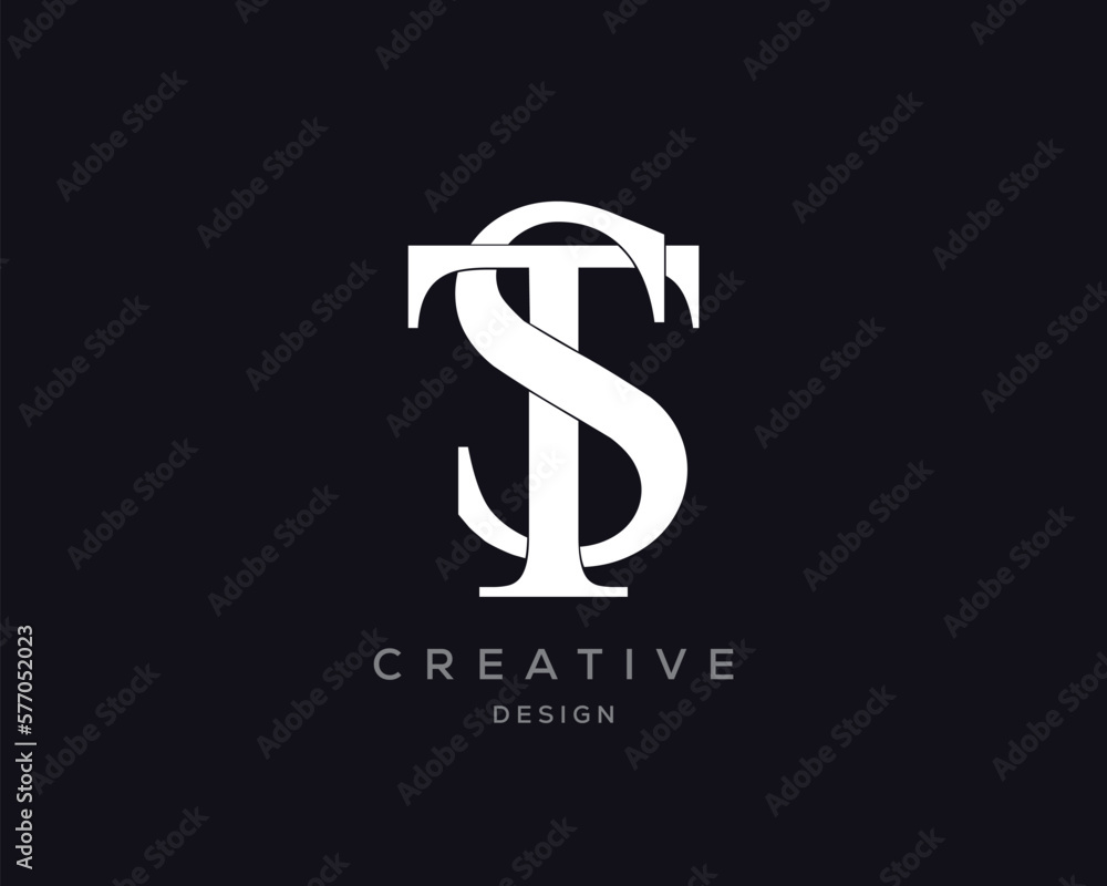 Creative and Minimalist Letter ST TS Logo Design Icon, Editable in ...