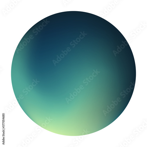 A holographic pastel-colored gradient sphere in green, and yellow. Vibrant gradient banner with bright glow gradient background. Vector Illustration