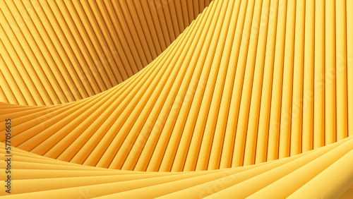 Abstract wavy yellow circular stripes