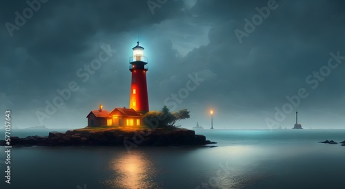 Mediterranean seaside lighthouse [AI Generated]