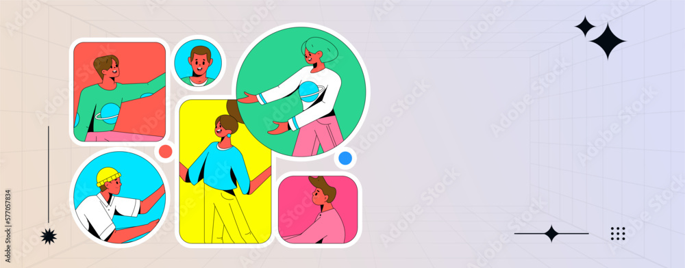 Fototapeta premium Business People Flat Vector Concept Operation Hand Drawn Illustration 