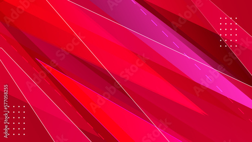 Abstract dynamic gradient geometrical red background. Futuristic technological wallpaper