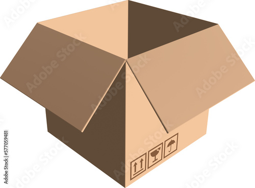 Brown cardboard illustration. Design element with flat colors style.