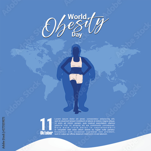 vector graphic of world obesity day good for world obesity day celebration. flat design. flyer design.flat illustration.