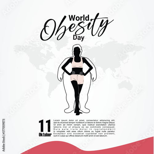 vector graphic of world obesity day good for world obesity day celebration. flat design. flyer design.flat illustration.